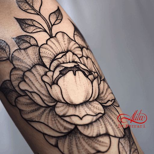 Tattoo uploaded by Brendon Russell  Black and Gray whip shaded flowers on  thigh  Tattoodo