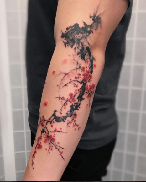 15 Beautiful Cherry Blossom Tattoo Design to Try in 2023  Fashionterest