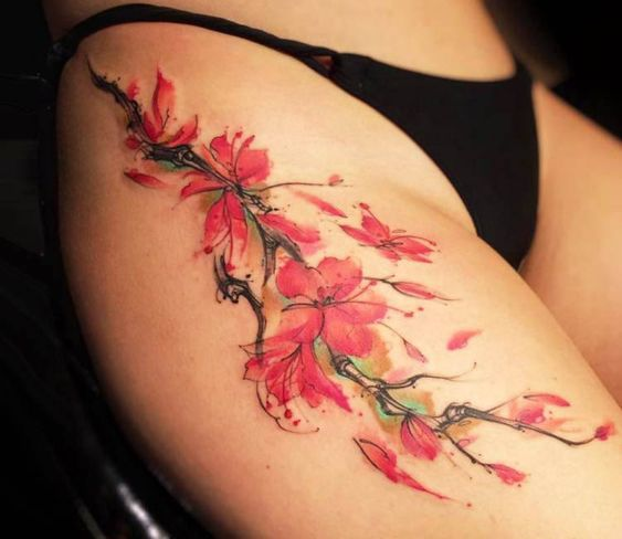 traditional cherry blossom tattoo