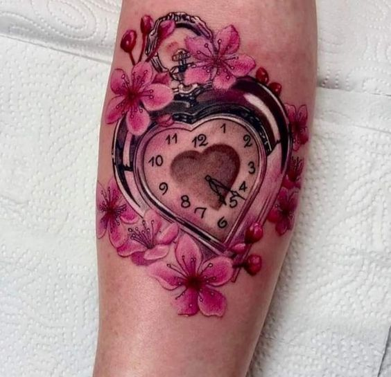 Tattoo uploaded by Katie  Beautiful heart shaped pocketwatch and rose  tattoo design rose flower heart  Tattoodo