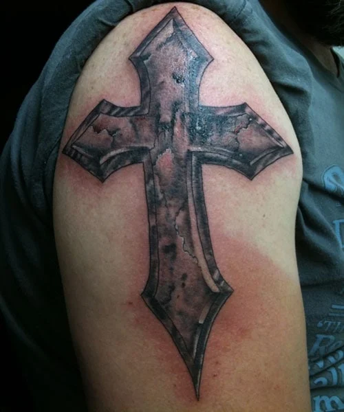 Christian cross tattoo