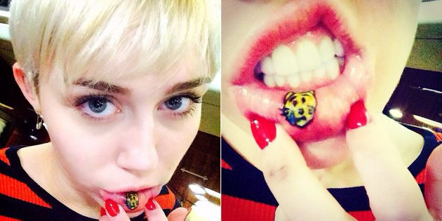 lip tattoo Miley Cyrus 
