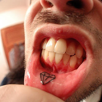 Diamond Lip Tattoo