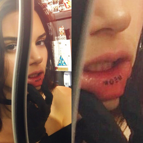 lip tattoo Kendall Jenner