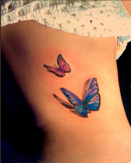 colored butterfly tattoos
