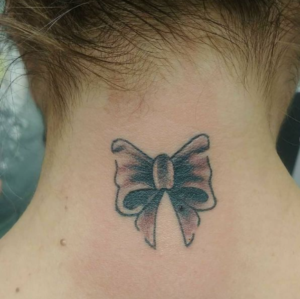 small butterfly neck tattoos