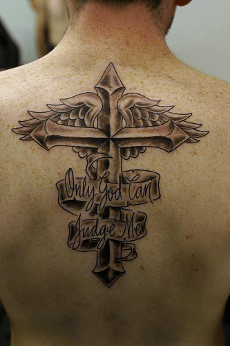 Male Tattoos On Back  Creative lunatics  Tatuajes chiquitos Brazos  tatuados Tatuaje de cruz con alas