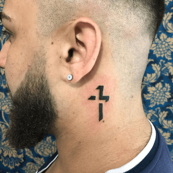 Cross Tattoo on Back of Neck | TikTok