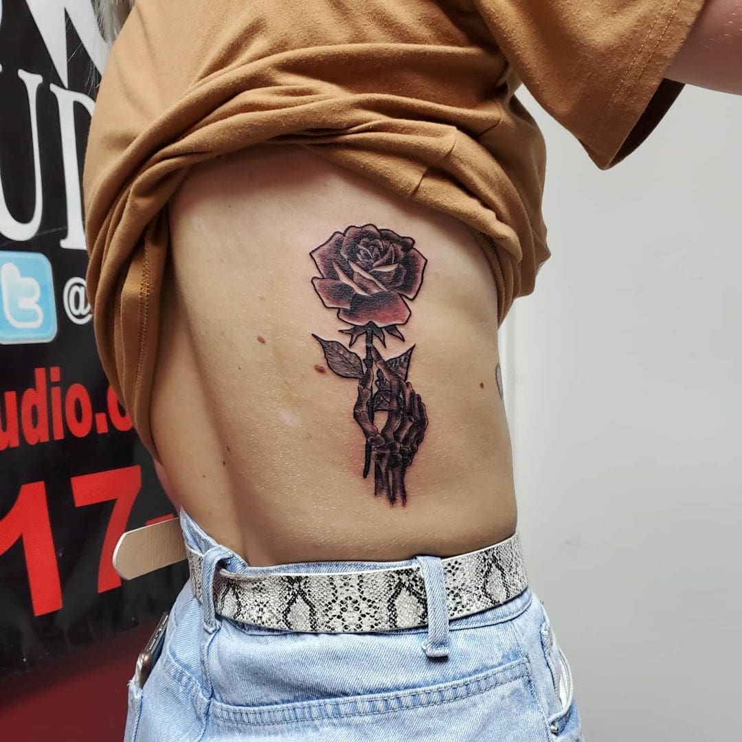rose tattoo | Red flower tattoos, Red rose tattoo, Red ink tattoos