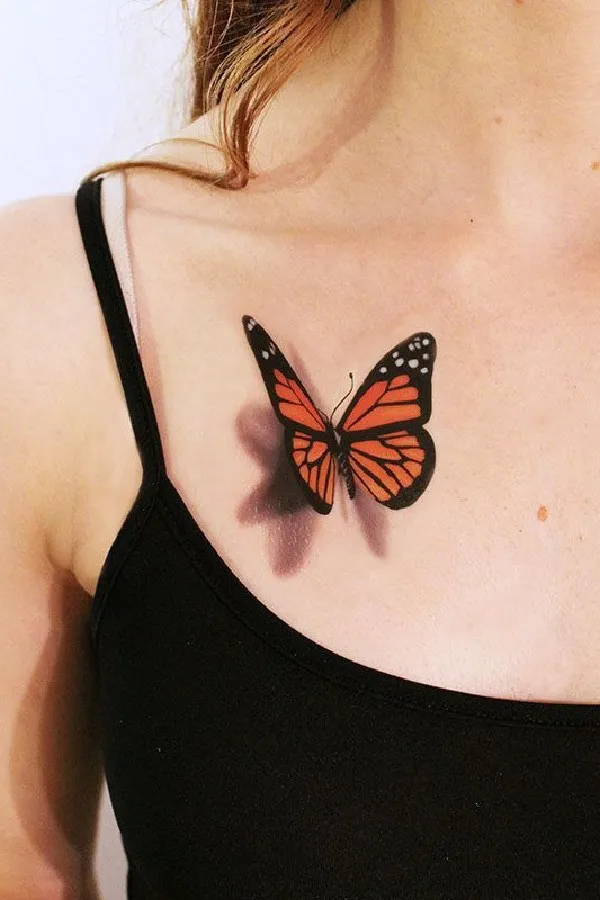 Photo of a beautiful female breast with a butterfly tattoo Stock Photo   Adobe Stock