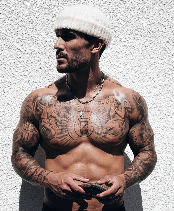 Cool mens chest tattoos