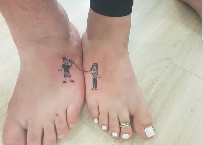 Foot Tattoo for a Couple
