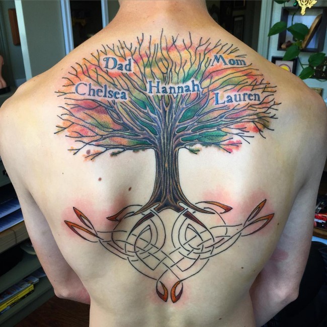 Oak Family Tree Tattoo