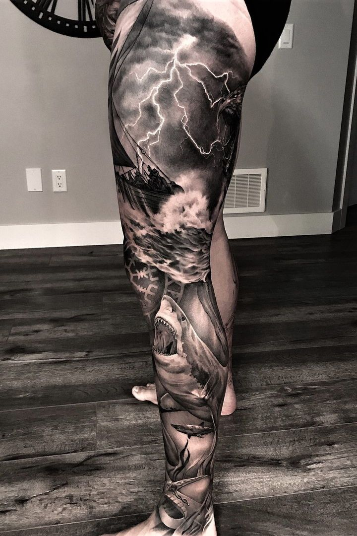 50 Leg Tattoos for Men Gallery by Ink Done Right  Leg tattoos Leg tattoo  men Flower leg tattoos