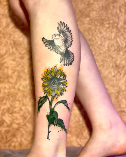 simple sunflower tattoo