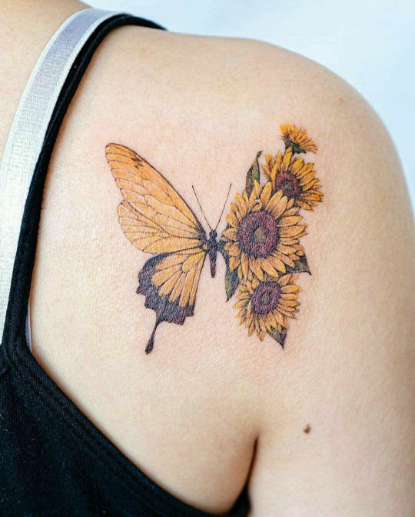 meaningful sunflower tattoo