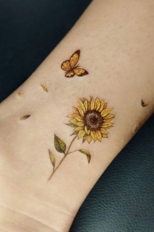 small sunflower tattoo