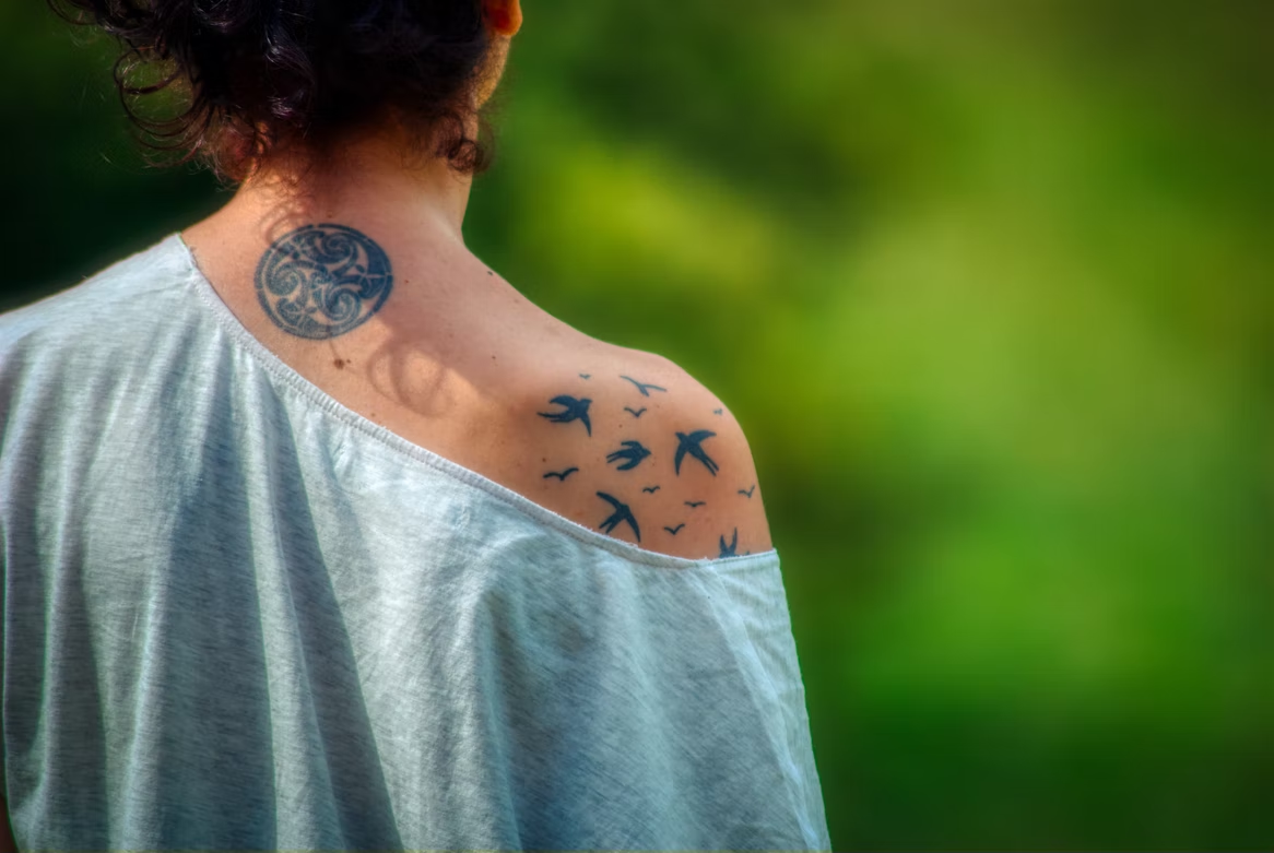 Line art tattoos Red bird tattoos Birds tattoo