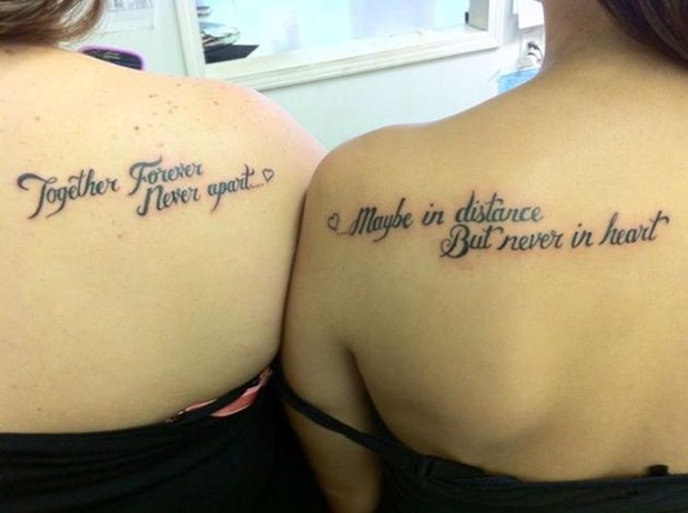 Best friend tattoo with deep meaningful inscriptions
