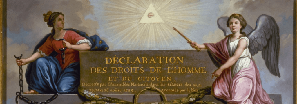Declaration of the Rights of Man and of the Citizen in 1789 by  Jean-Jacques-Francois Le Barbier Source: Wikimedia commons