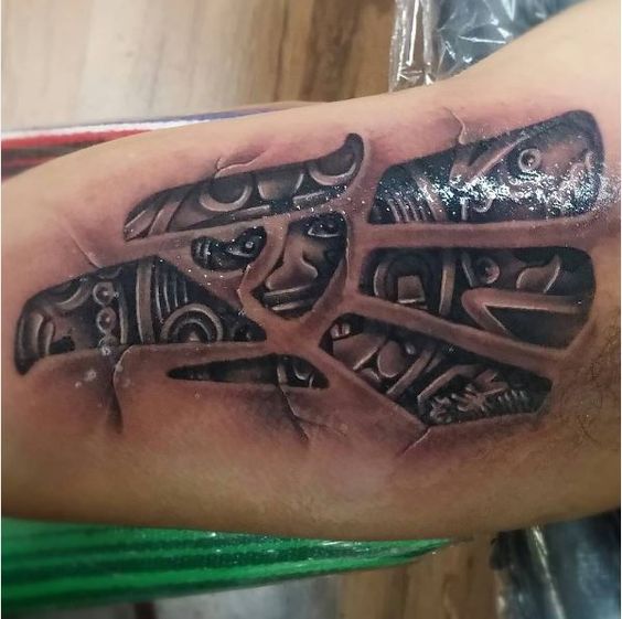 Aztec tattoo style