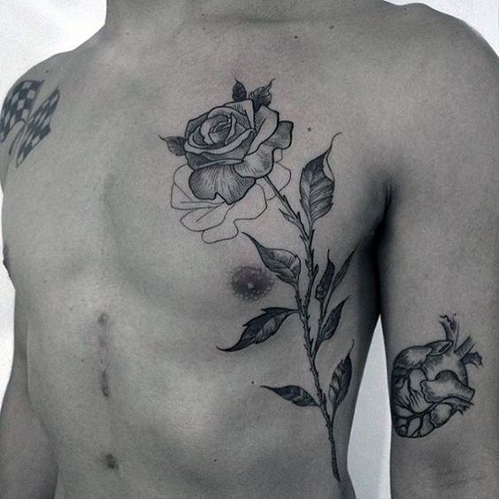 Share 78+ rose chest tattoo male super hot - thtantai2
