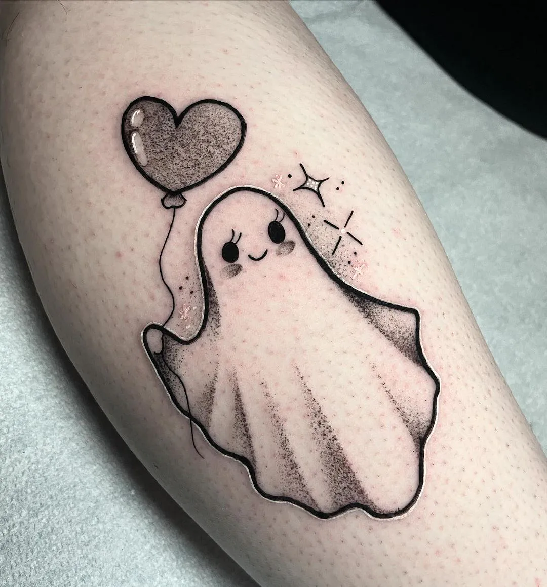 Cartoon ghost tattoo