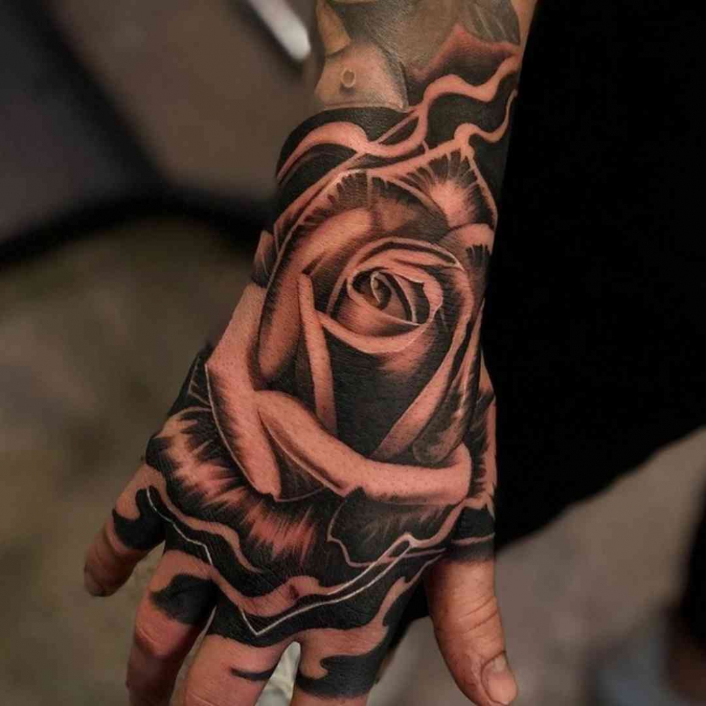 Permanent Men Wrist Rose Tattoo 5000