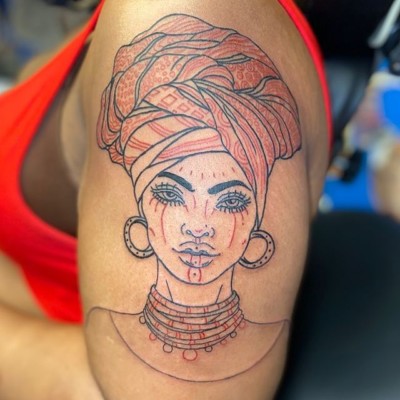 Tattoo uploaded by Tajae Gustavus  Pintrest afro Africa africanamerican  blackgirlmagic egyptian Egypt girl darkskintattoo queen  queennefertiti  Tattoodo