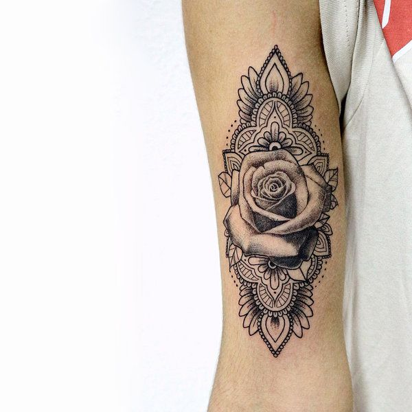 White rose tattoo