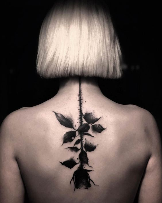 Black rose tattoo for women