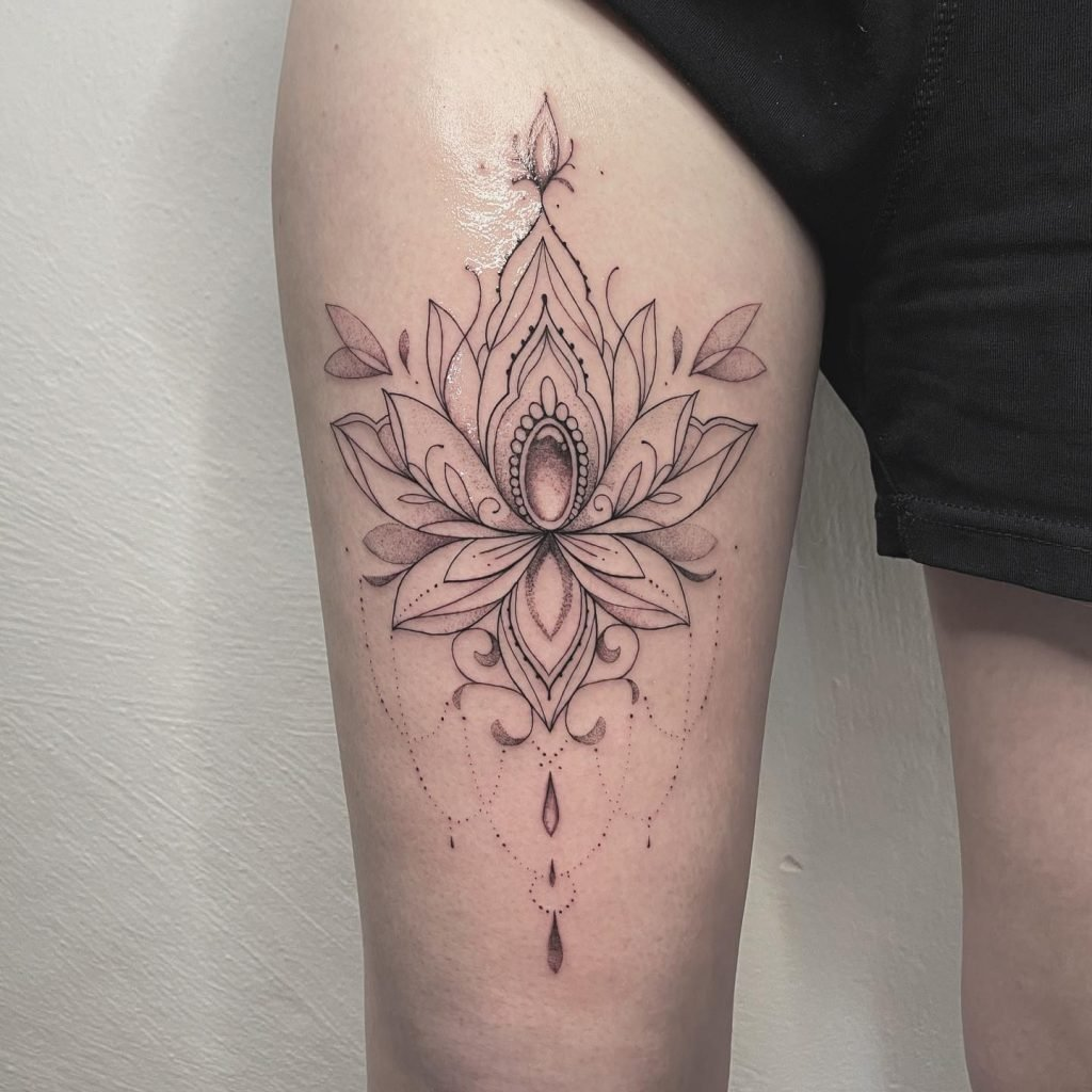 Sketch tattoo realistic flower  Lotus flower tattoo design Lotus flower  tattoo Flower tattoo shoulder