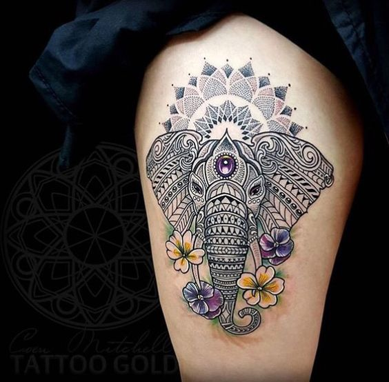 EyeCatching Mandala Elephant Tattoo Ideas  Inku Paw