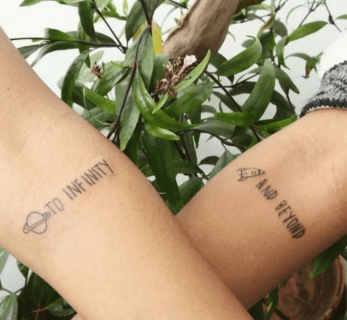 To infinity and beyond best friend tattoo