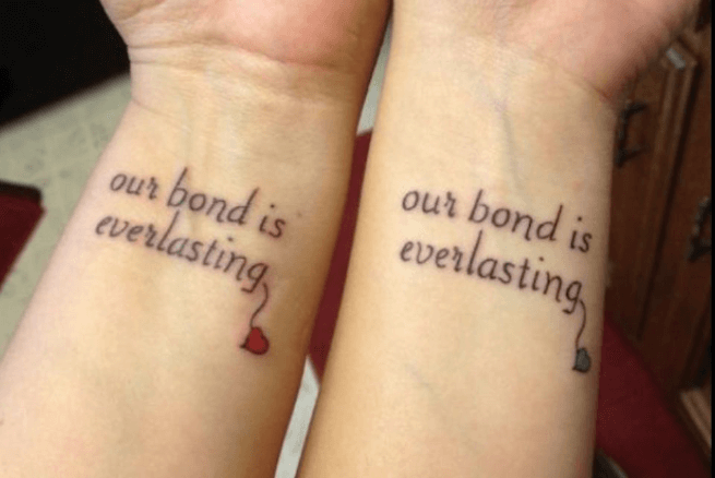 Best friend tattoo with deep meaningful inscriptions