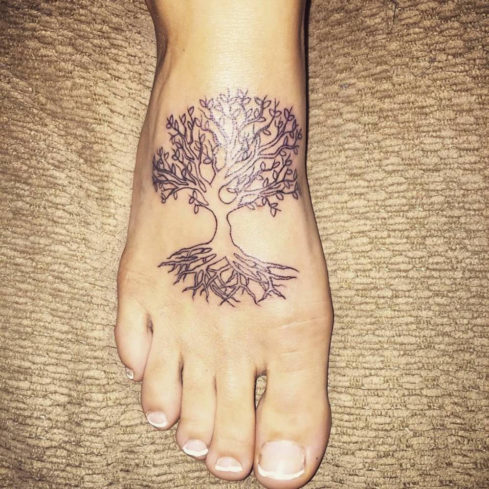 Trees on the foot tattoo
