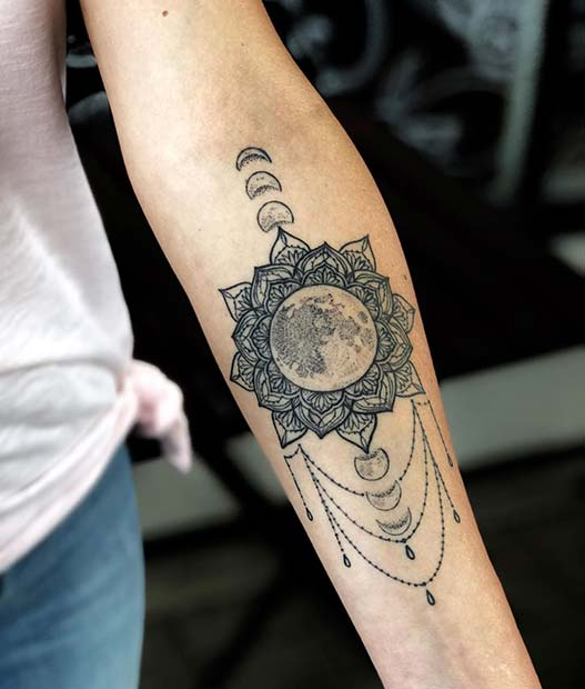 moon phases spine tattoo @straddles 3s - KickAss Things