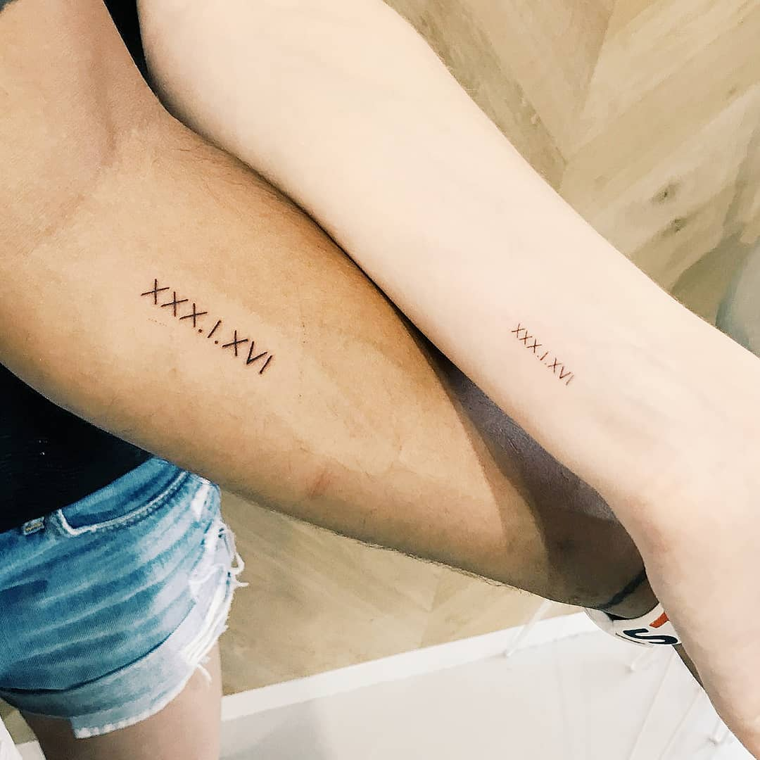 Buy Roman Number Couple Temporary Tattoo, Custom Message Meaningful  Removable Tattoo, Personalized Waterproof Tattoo Gift for Lovers, BF, GF  Online in India - Etsy