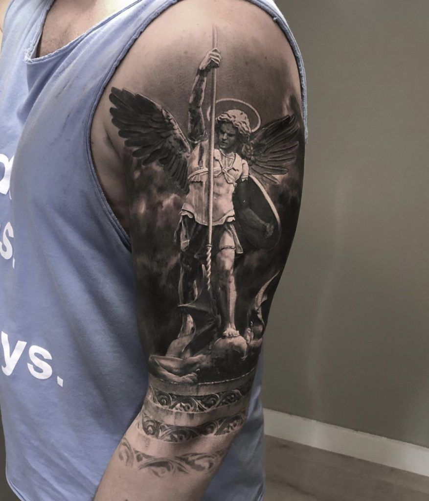 An example of a fallen angel tattoo in the religious world