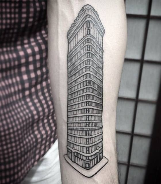 Flatiron Building in Atlanta, GA and tattoo inspired by itAtlanta, GA