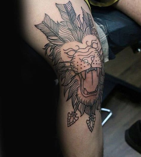 Example of a lion symbol on the knee