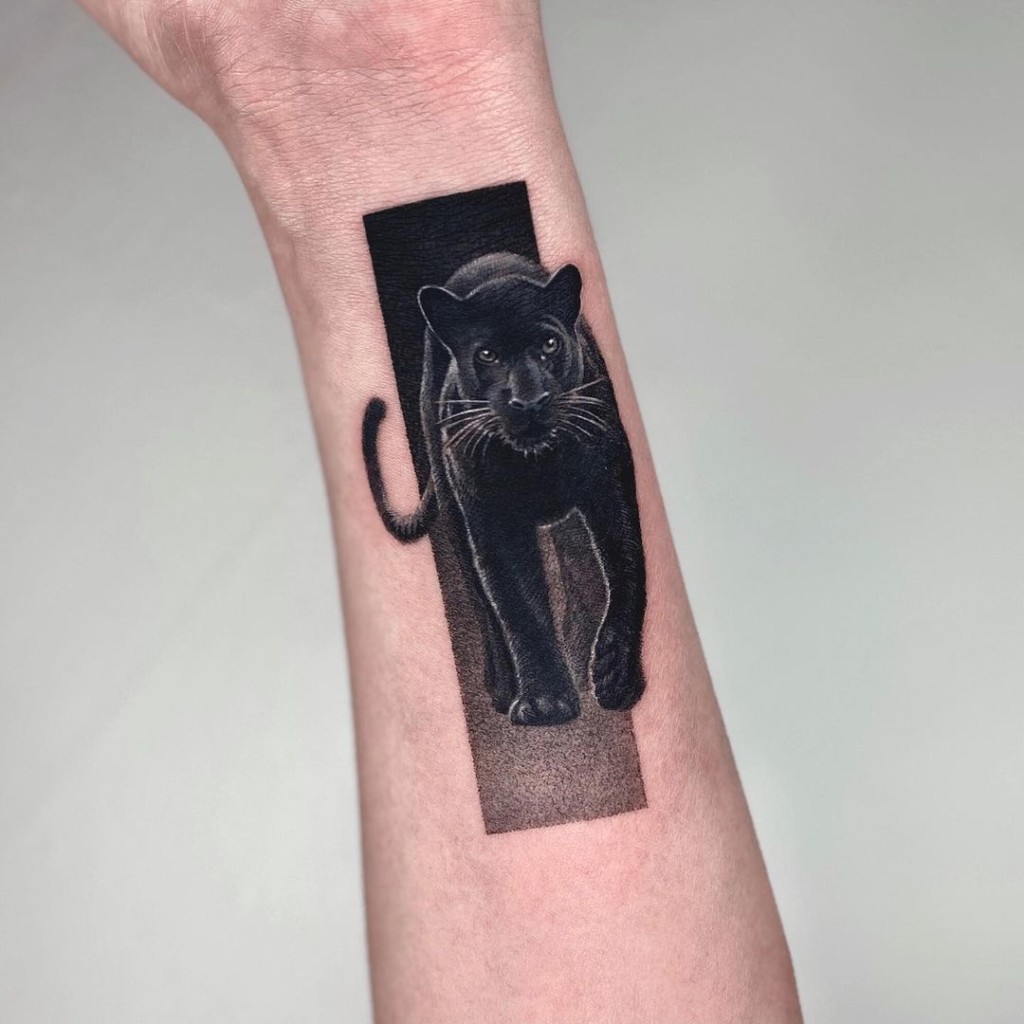 Realistic Panther Tattoo by Brandon Lewis: TattooNOW
