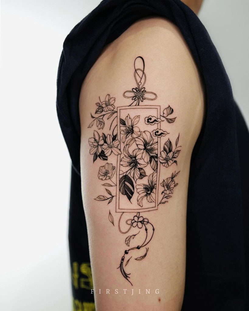 Tattoos by Firstjing with traditional Chinese culture elements 