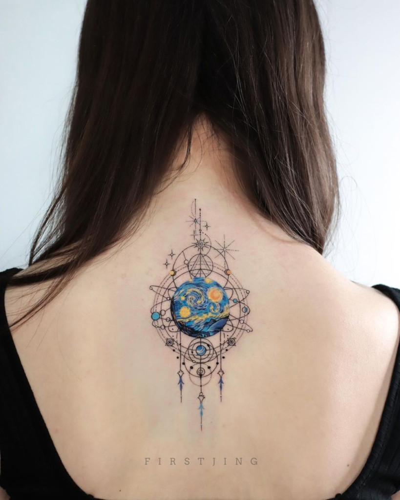 Firstjing’s geometric fineline tattoos