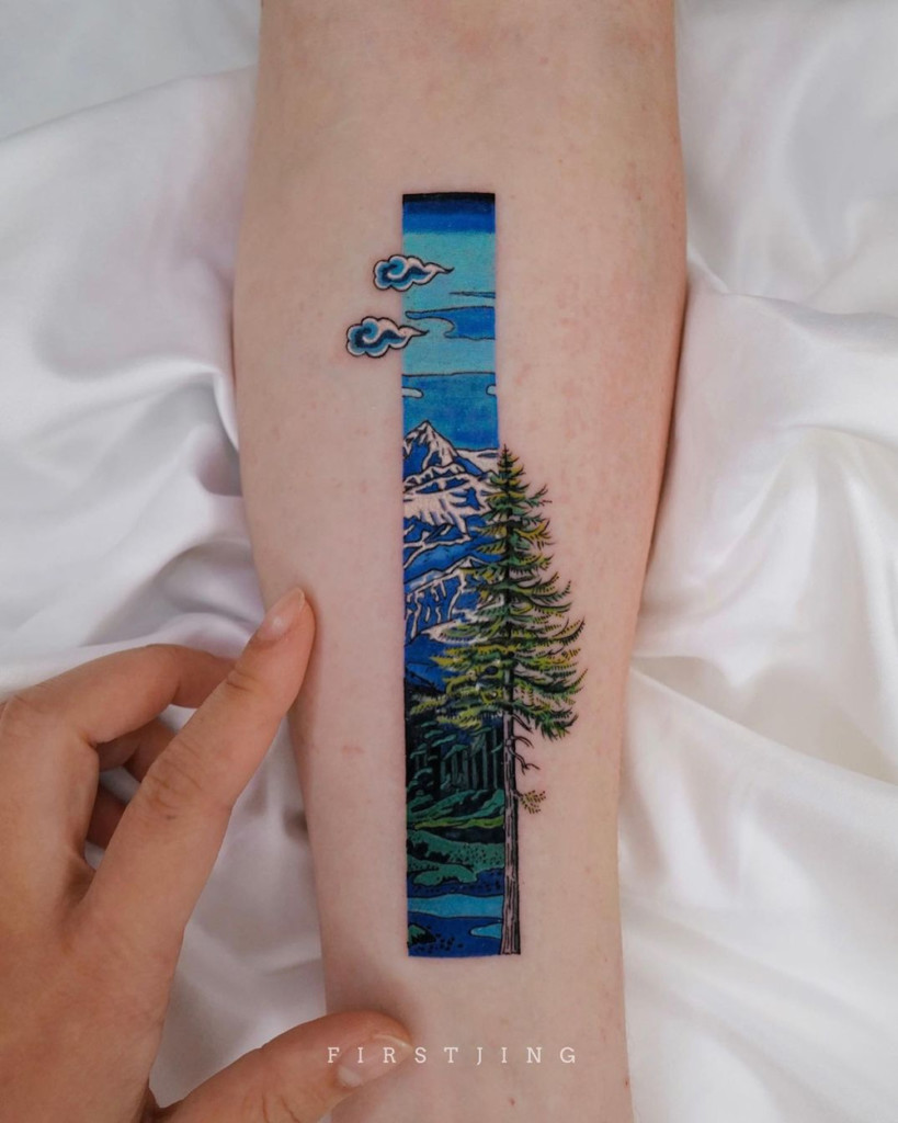 Chinese painting style tattoos by Firstjing