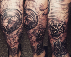 ideias de tatuagem de perna tendência para homens