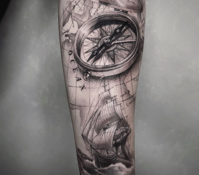 Compass Tattoo: A Guide to Designs, Styles, and Meanings — InkMatch