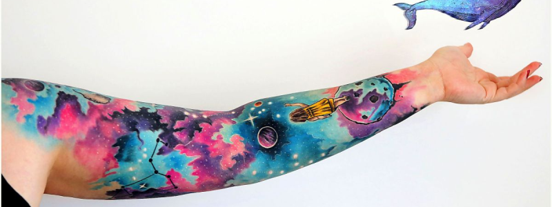 My Watercolor galaxy unalome tattoo as a new story unfolding on my skin   Inner Voices