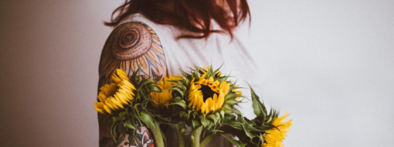 sunflower tattoo shoulder